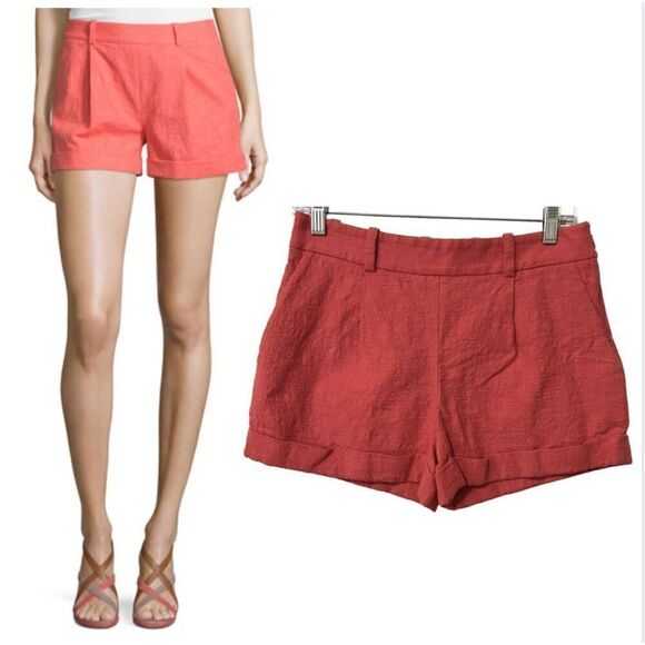 Diane* Von Furstenberg Women's Small Pink Mid-Rise Chino The Gillian Shorts Size - Picture 1 of 13